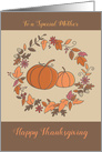 Mother Thanksgiving Leaf wreath Pumpkins card