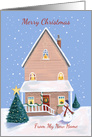 My New Home Christmas House with Snowman card