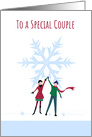 Christmas Special Couple Modern Snowflake card