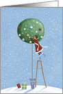 Christmas Topiary Tree Girl card