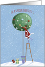 Special Babysitter Christmas Topiary Tree Girl card