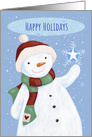 Happy Holidays Festive Cheer Snowflake Snowman card