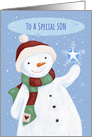 Son Christmas Cheer Snowflake Snowman card