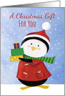Gift Money Christmas Card Cute Penguin with Presents card