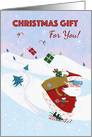 Gift Money Christmas Card Skiing Santa Claus card