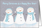 Merry Christmas & a Happy New Year Soft Snowmen card