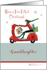 Granddaughter Christmas Holiday Girl Scooter card