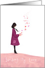 Valentines Girl Love Hearts card