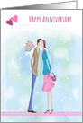 Anniversary Couple Heart Balloons for Spouse card