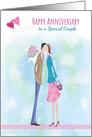 Anniversary to Special Couple Heart Balloons card