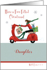 Daughter Christmas Holiday Girl Scooter card