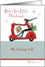 Darling Wife Christmas Holiday Girl Scooter card