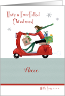 Niece Christmas Holiday Girl Scooter card
