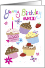 Auntie Yummy Birthday Fun Cupcakes card