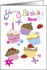 Nana Yummy Birthday Fun Cupcakes card