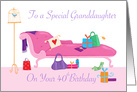 40th Granddaughter Birthday Pink Chaise Longue card