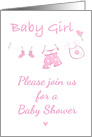 Baby Shower Invite Pink Girl Clothes Line card