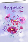 Birthday Sister Soft Pastel Flowers card