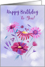 Happy Birthday To You Soft Pastel Flowers card