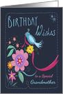 Grandmother Birthday Wishes Bird & Flowers card