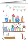 Friend Happy Birthday Flower Plant Pots card