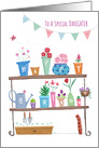 Daughter Happy Birthday Flower Plant Pots card