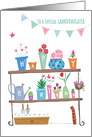 Granddaughter Happy Birthday Flower Plant Pots card