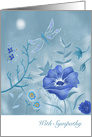 With Sympathy Moonlit Dragonfly Florals in Blue card