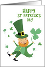 St Patrick’s Day Jolly Leprechaun and shamrocks card