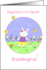 Special Granddaughter Easter Bunny Flowers & Butterflies card