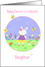 Special Daughter Easter Bunny Flowers & Butterflies card