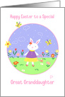 Special Great Granddaughter Easter Bunny Flowers & Butterflies card