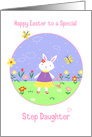 Special Step Daughter Easter Bunny Flowers & Butterflies card