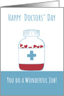 Happy Doctors’ Day Heart Medicine bottle card