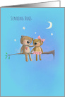 Sending Hugs whimsical bears in moonlight card