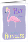 Flamingo Hey there Princess Birthday card