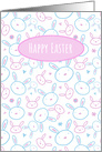Happy Easter Cute Bunny Pattern card