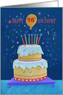 16th Birthday Bright Cake with Candles card