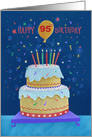 95th Birthday Bright Cake with Candles card