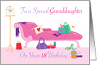 18th Granddaughter Birthday Pink Chaise and Gifts card