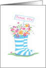 Thank You Floral Wellington Boots card