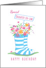 Special Daughter-in-Law Birthday Floral Wellington Boots card