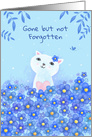 Sympathy Forget Me Not Flowers Cat card