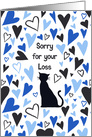 Cat Sorry for your Loss Heart Pattern Sympathy card