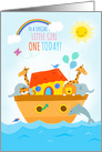 For Little Girl 1st Birthday Cute Animal Ark card