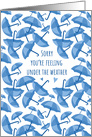 Get Well Under the Weather Blue Umbrella card