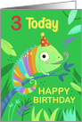 3 Today Birthday Cute Chameleon card