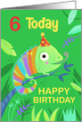 6 Today Birthday Cute Chameleon card