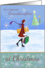 Granddaughter Christmas Girl with Gifts card