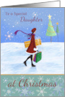 Special Daughter Christmas Girl with Gifts card